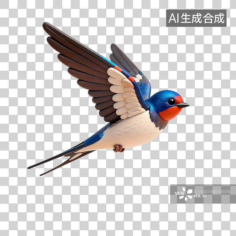 【AI数字艺术】飞翔的彩色燕子图片素材