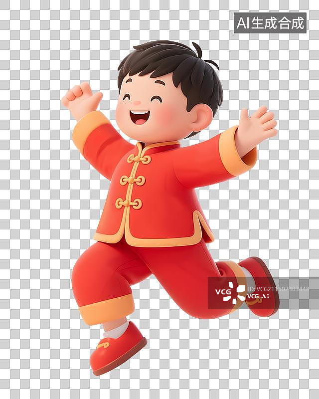 【AI数字艺术】穿传统服装的儿童插画免抠素材图片素材