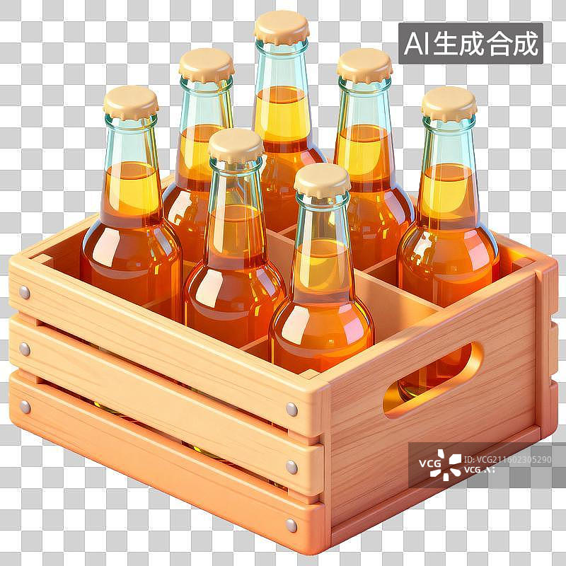 【AI数字艺术】装满筐子的啤酒图片素材