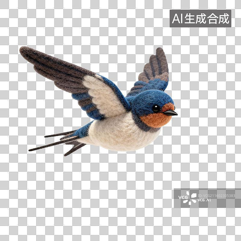 【AI数字艺术】毛毡风格的燕子图片素材