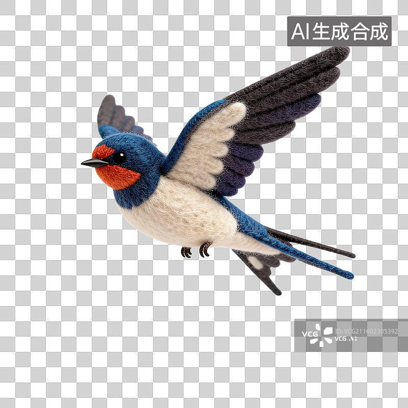 【AI数字艺术】毛毡风格的燕子图片素材