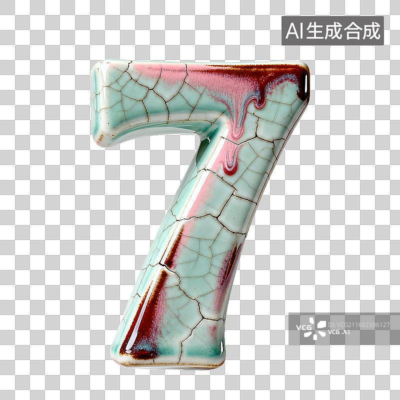 【AI数字艺术】3D釉面陶瓷冰裂纹数字元素图片素材