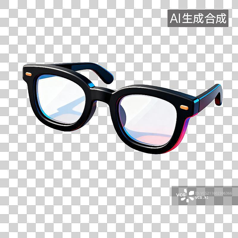 【AI数字艺术】黑色眼镜图标图片素材