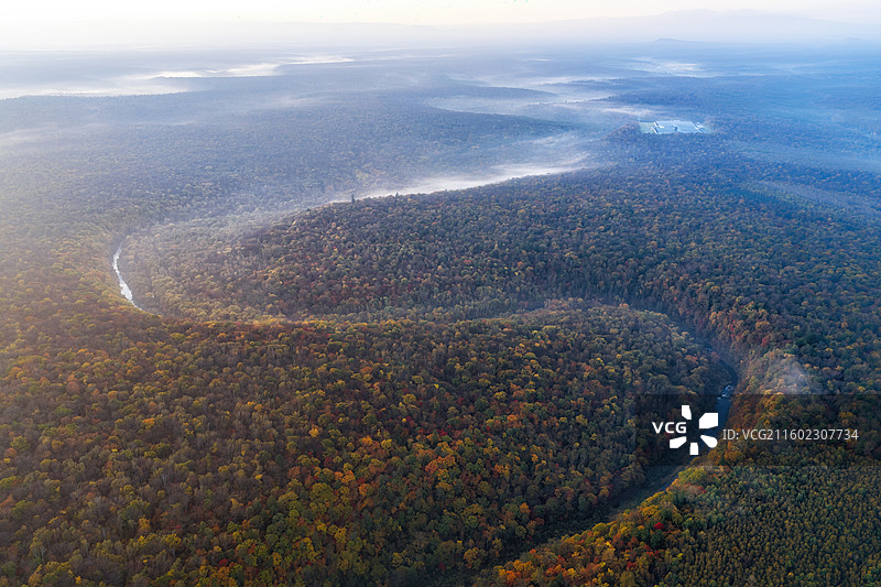 吉林白山抚松县森林秋景图片素材