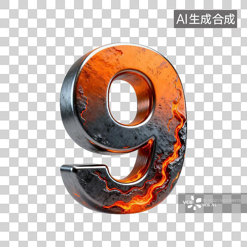 【AI数字艺术】3D金熔岩流动属光泽数字元素图片素材