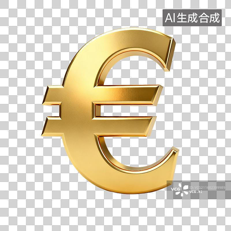【AI数字艺术】3D欧元符号图片素材