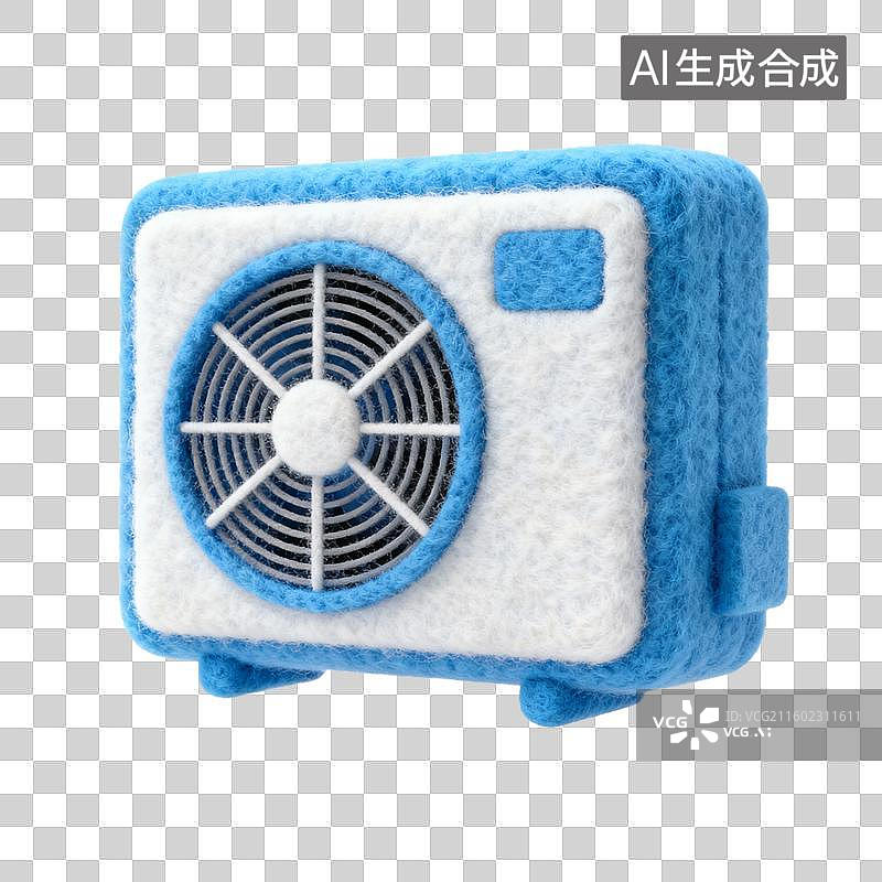 【AI数字艺术】蓝白配色小型空调模型图片素材