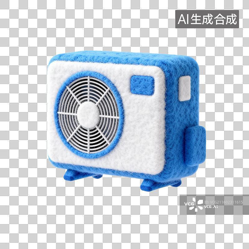 【AI数字艺术】蓝白配色小型空调模型图片素材
