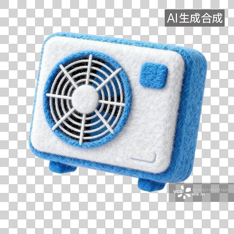 【AI数字艺术】蓝白配色小型空调模型图片素材
