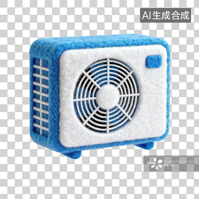 【AI数字艺术】蓝白配色小型空调模型图片素材