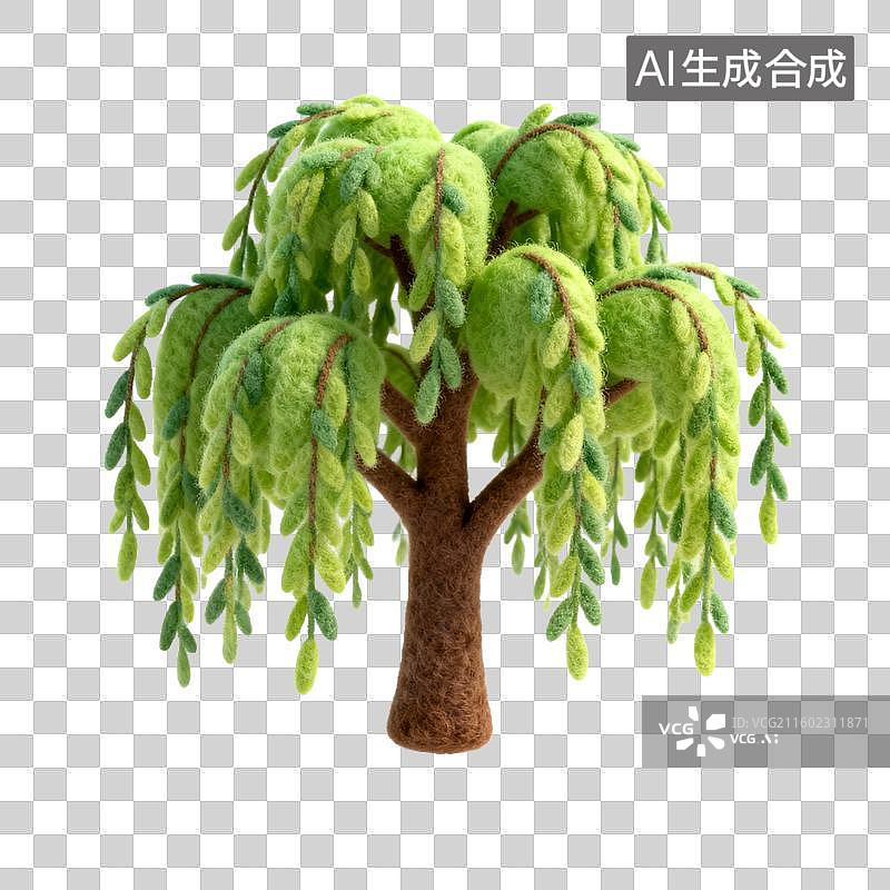 【AI数字艺术】毛毡风格的柳树图片素材