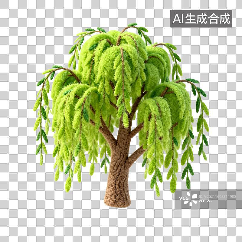 【AI数字艺术】毛毡风格的柳树图片素材