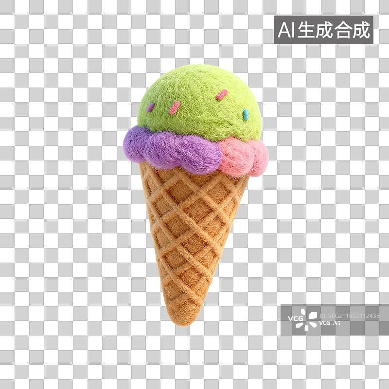 【AI数字艺术】双色美味冰淇淋甜筒图片素材