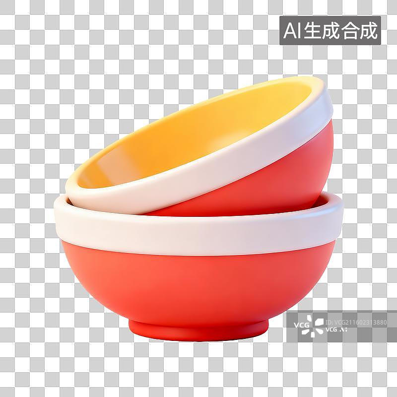【AI数字艺术】叠在一起的饭碗图片素材