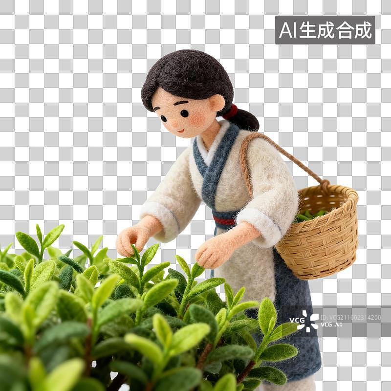 【AI数字艺术】正在采茶的茶女图片素材