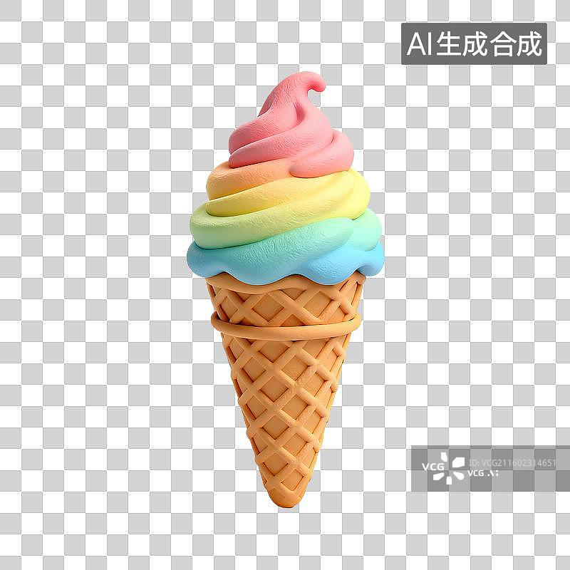 【AI数字艺术】双色美味的冰淇淋甜筒图片素材
