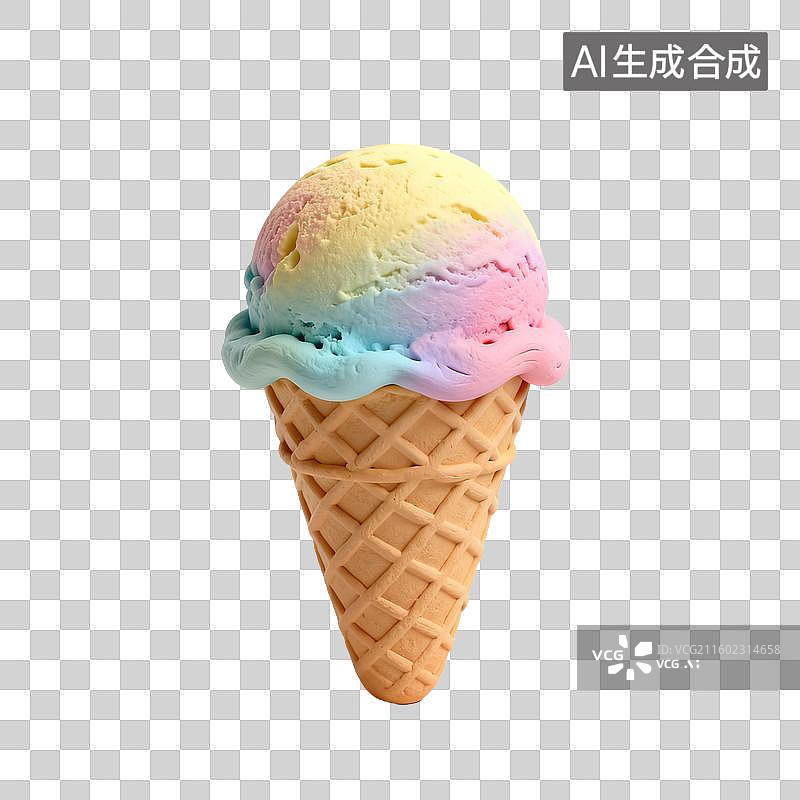 【AI数字艺术】双色美味的冰淇淋甜筒图片素材