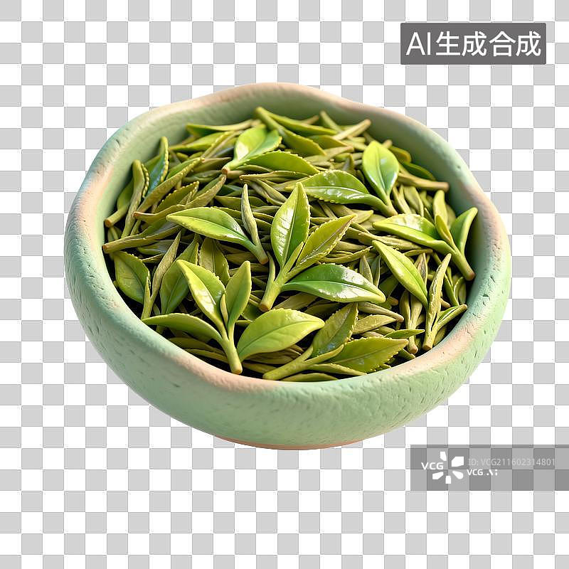 【AI数字艺术】新鲜绿茶叶图片素材