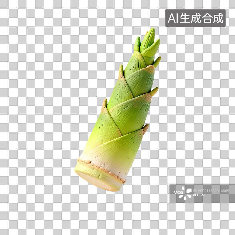 【AI数字艺术】新鲜翠绿的竹笋特写图片素材