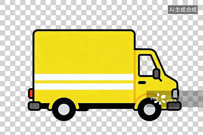 【AI数字艺术】一辆黄色的货车PNG免扣元素图片素材