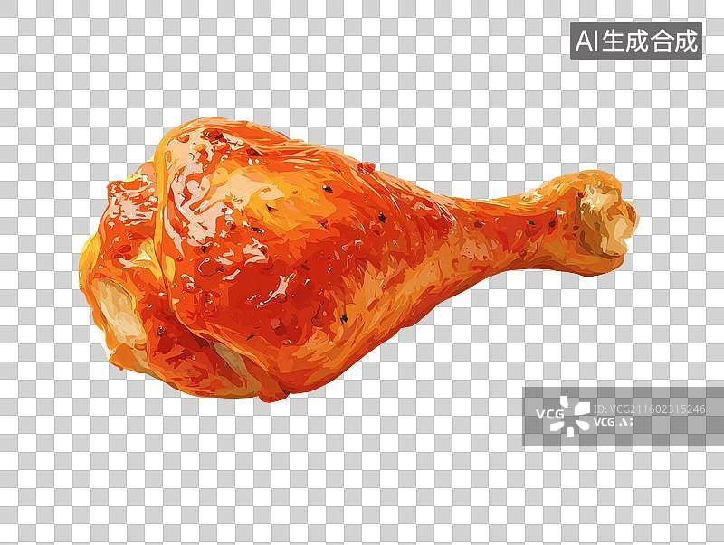 【AI数字艺术】油炸鸡腿PNG免扣元素图片素材