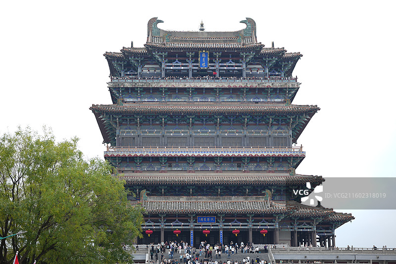 山西运城永济鹳雀楼建筑风光图片素材