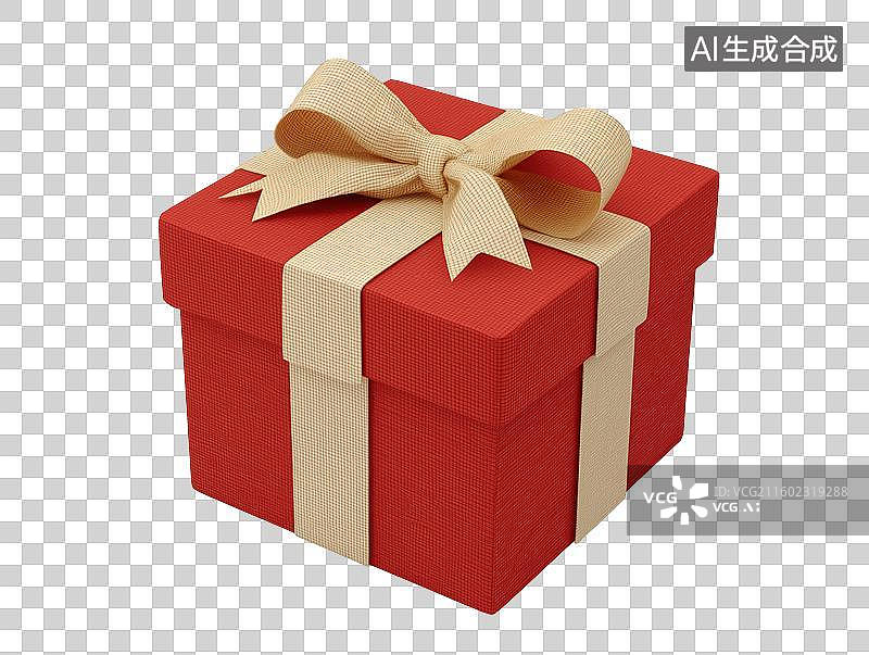 【AI数字艺术】红色礼盒系着蝴蝶结图片素材