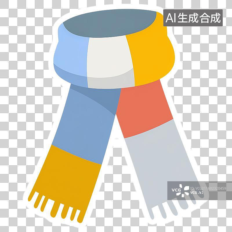 【AI数字艺术】二十四节气之小雪大雪2D贴纸风格围巾元素图片素材