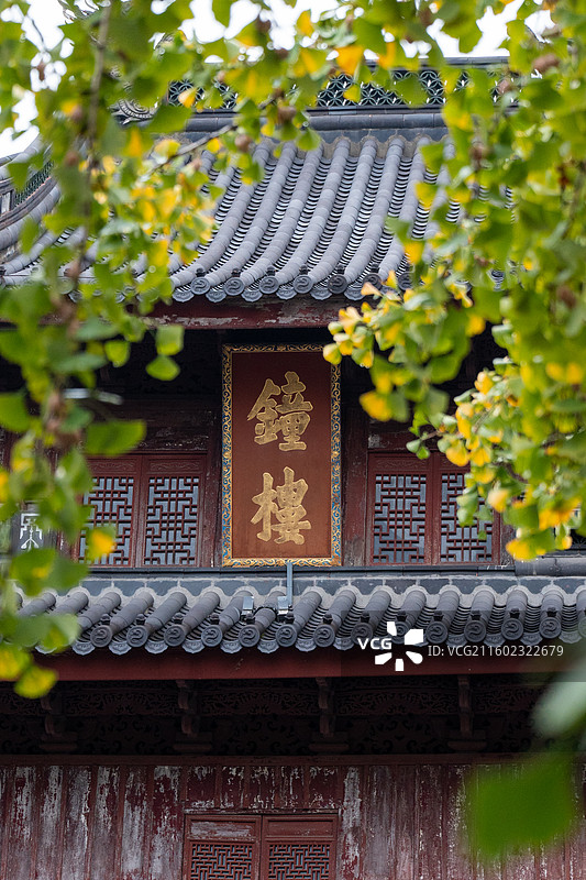阴雨天里的浙江宁波七塔寺图片素材