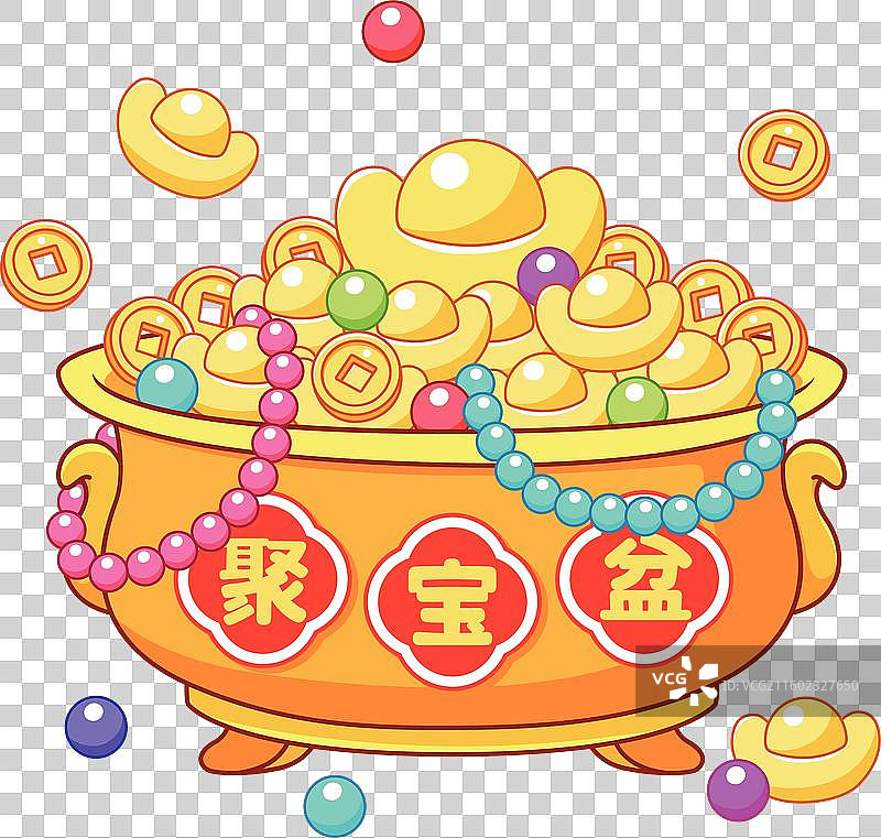 聚宝盆财宝金元宝新年素材图片素材