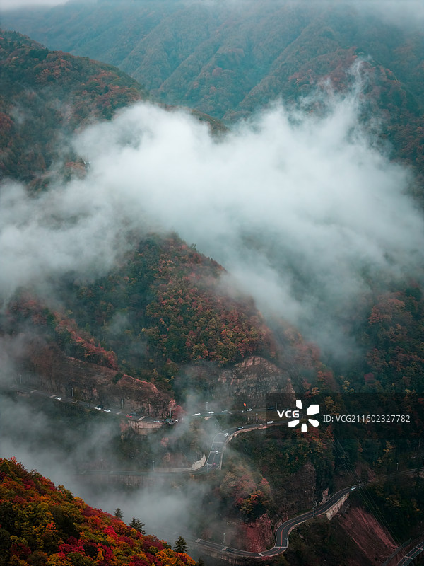 四川省广元市旺苍县金秋米仓山风光图片素材