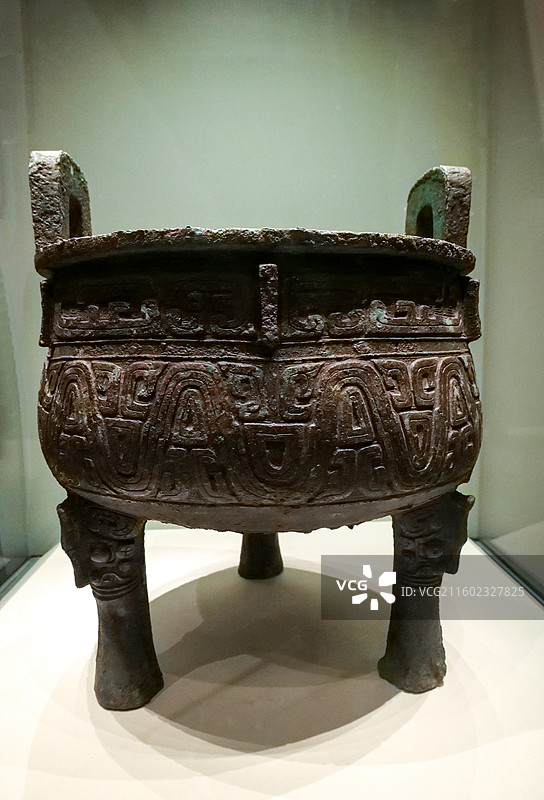 “禹”青铜鼎 周厉王时期 传1942年陕西岐山出土 中国国家博物馆“古代中国基本陈列”图片素材