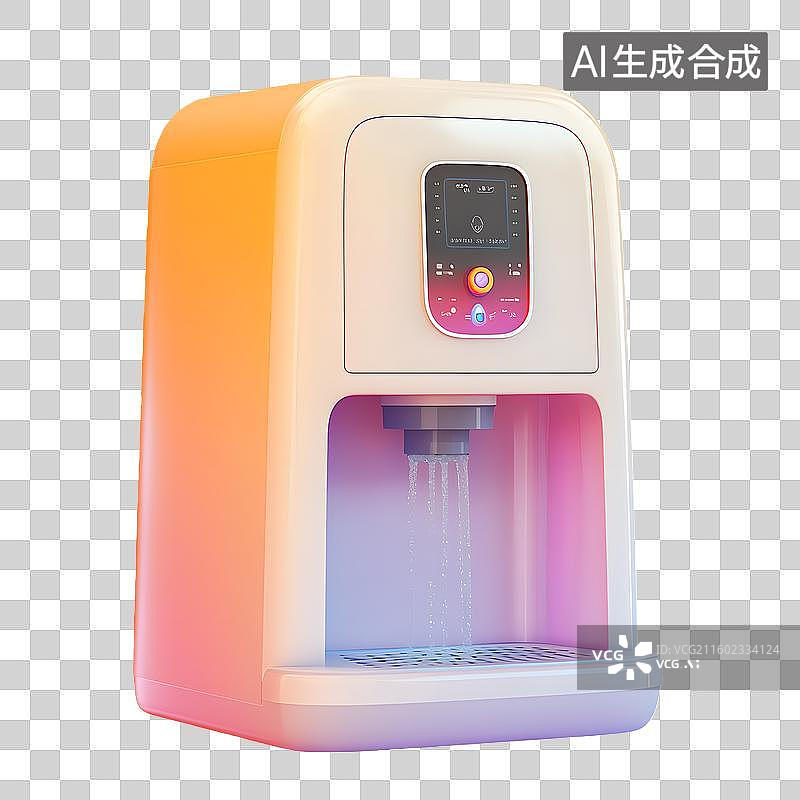 【AI数字艺术】3D卡通自动感应饮水机图片素材