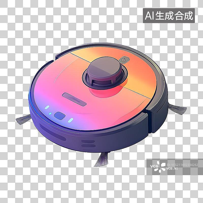 【AI数字艺术】卡通3D智能扫地机图片素材