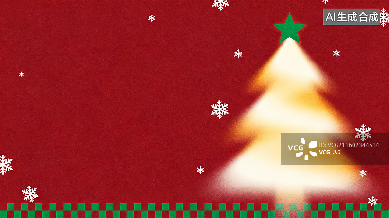 【AI数字艺术】红色背景渐变圣诞树圣诞插画素材图片素材