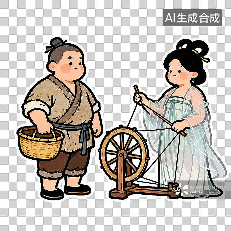 【AI数字艺术】古代中式夫妻传统服饰形象图片素材