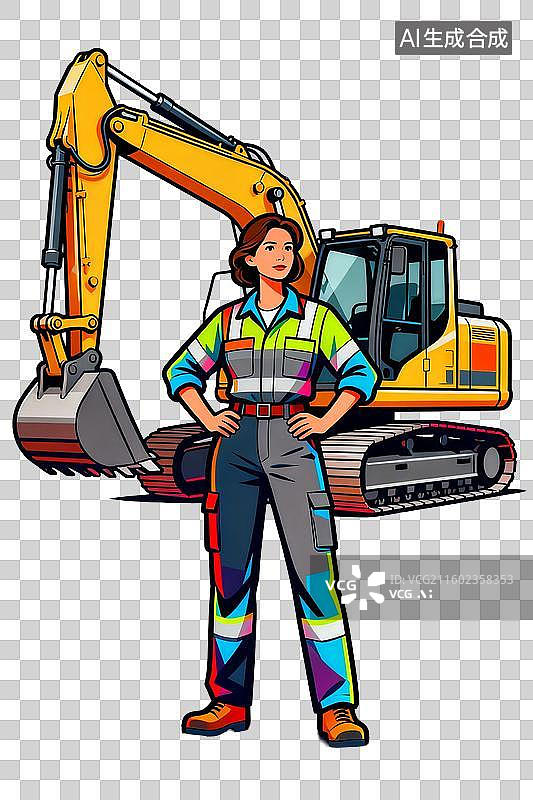 【AI数字艺术】穿着工装的女性建筑工人图片素材