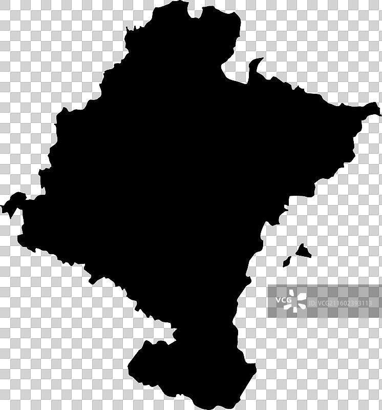 纳瓦拉剪影地图图片素材