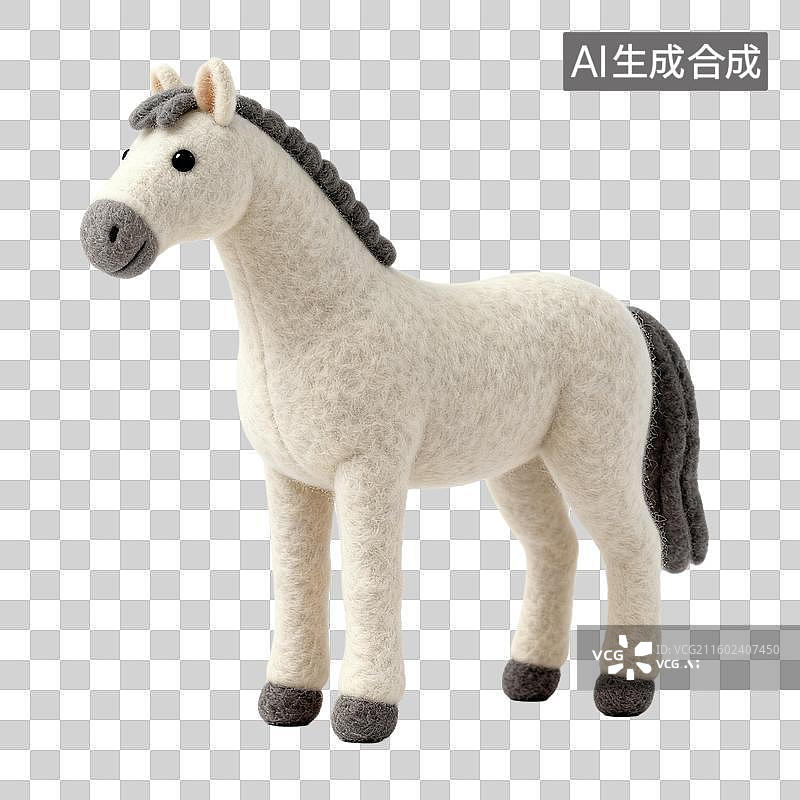 【AI数字艺术】可爱的毛绒马玩具图片素材