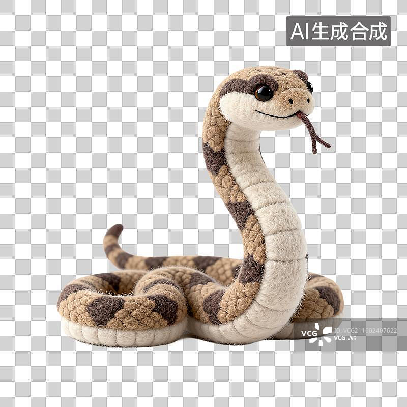 【AI数字艺术】可爱的毛绒蛇玩具图片素材