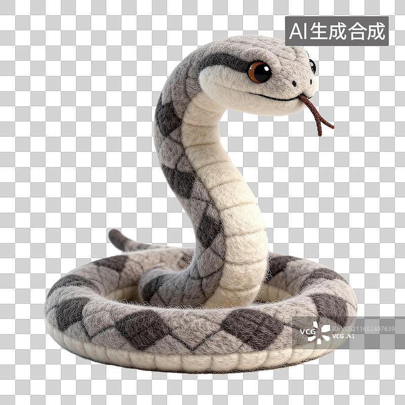 【AI数字艺术】可爱的毛绒蛇玩具图片素材