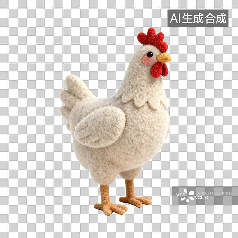 【AI数字艺术】毛绒质感的可爱小鸡模型图片素材