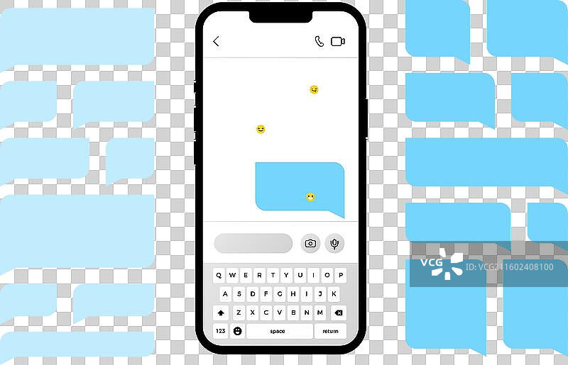 扁平化设计WhatsApp聊天模板图片素材