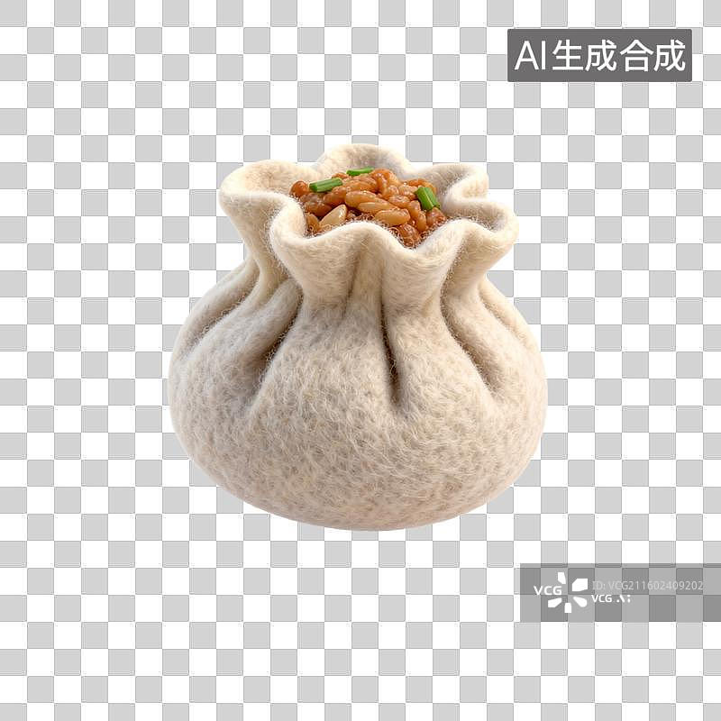 【AI数字艺术】悬浮的羊毛毡烧麦图片素材