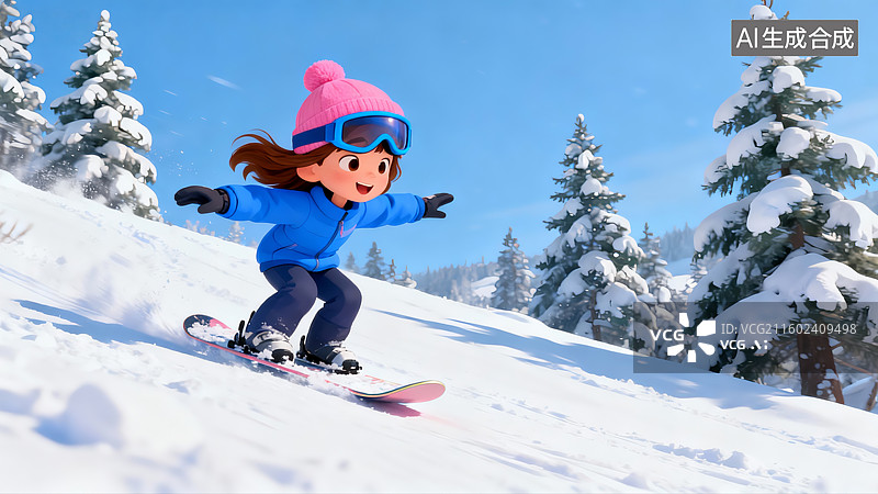【AI数字艺术】冬季滑雪运动，滑雪运动图片素材