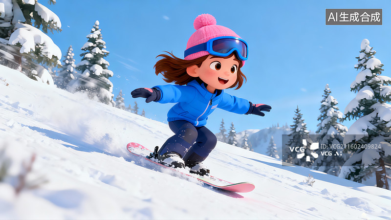 【AI数字艺术】冬季滑雪运动，滑雪运动图片素材