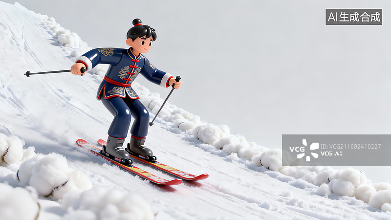 【AI数字艺术】冬季滑雪运动，滑雪运动图片素材