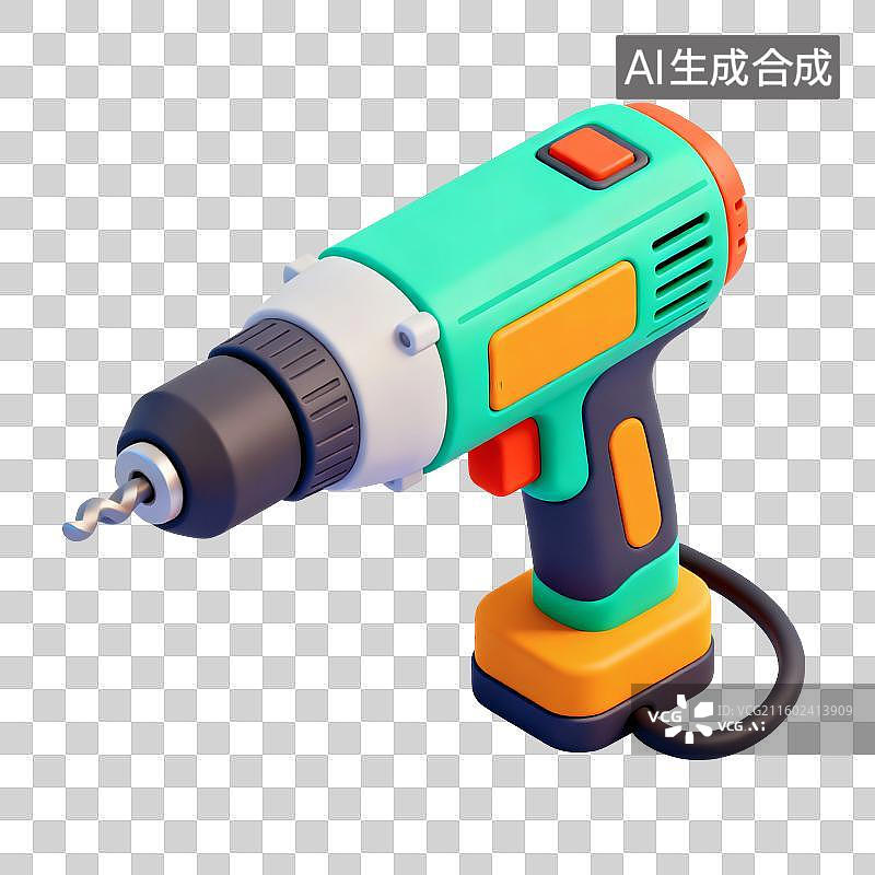 【AI数字艺术】电钻工具插画图片素材