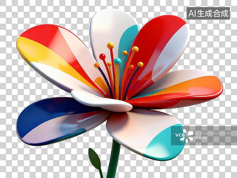 【AI数字艺术】装饰元素 创意花卉 多彩抽象花朵艺术图片素材