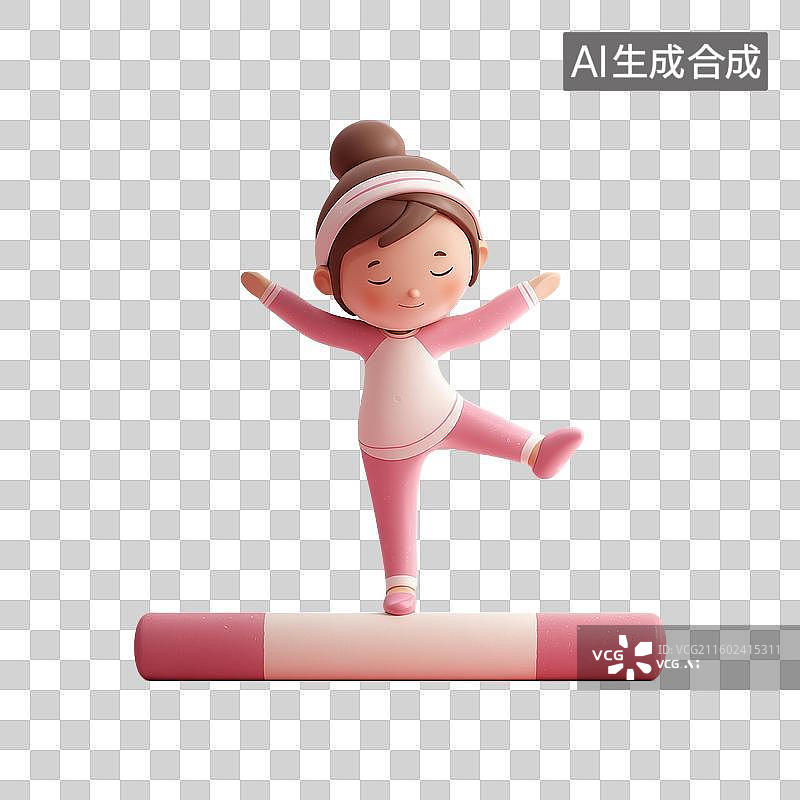 【AI数字艺术】体操运动员3D人物图片素材